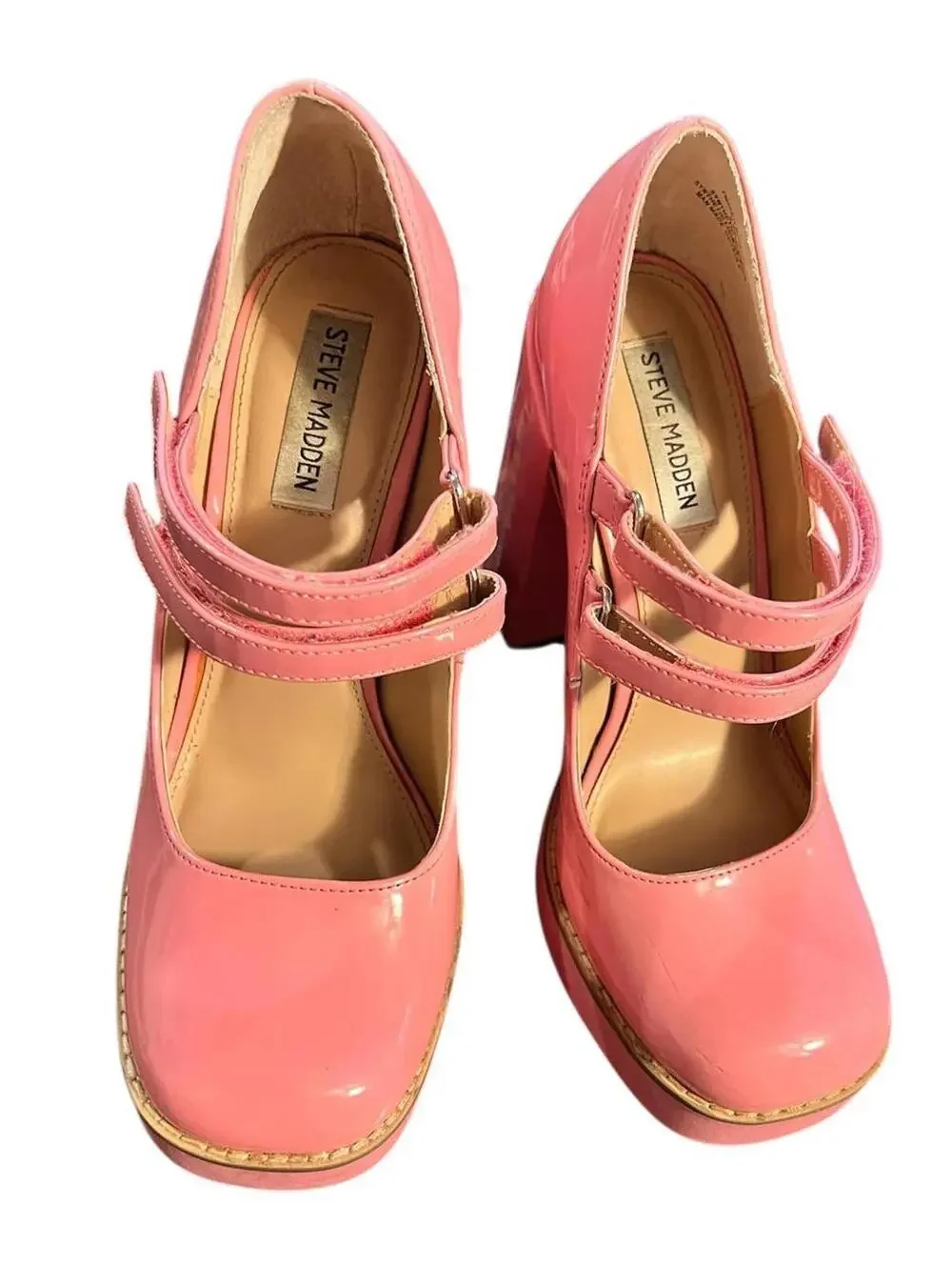 Steve Madden Twice Pink Patent Platform Mary Jane Euphoria Cassie Howard 8.5